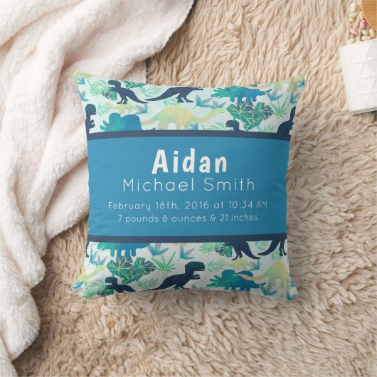 恐竜の誕生Stats海軍枕青のティール（緑がかった色） クッション (ブランケット)