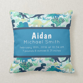 恐竜の誕生Stats海軍枕青のティール(緑がかった色) クッション