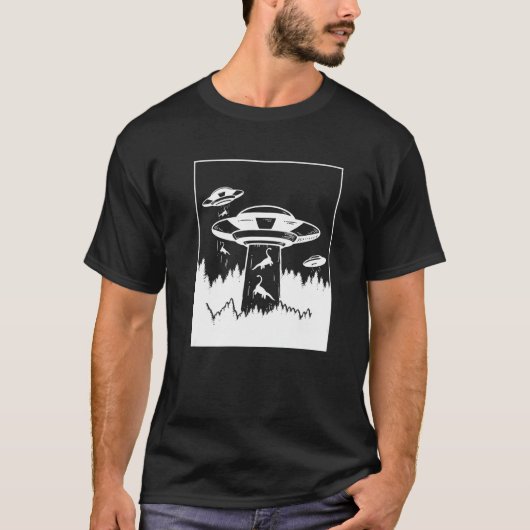 恐竜の誘拐エイリアンSci Fi Ufo Extraterrestri Tシャツ (正面)
