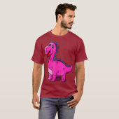 恐竜の贈り物ピンクの恐竜for Girls Dino Tシャツ (正面フル)