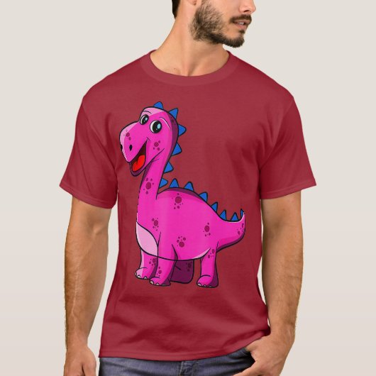 恐竜の贈り物ピンクの恐竜for Girls Dino Tシャツ (正面)