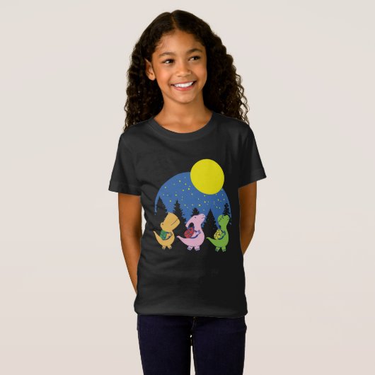 恐竜の赤ちゃんが学校へ Tシャツ (正面フル)