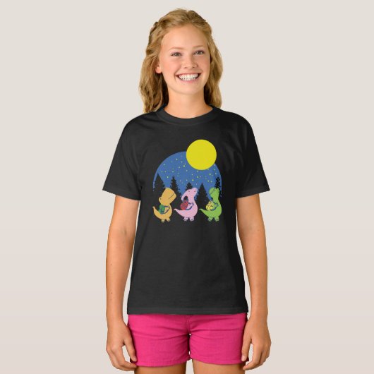 恐竜の赤ちゃんが学校へ Tシャツ (正面フル)