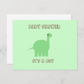 恐竜の赤ちゃんが少年にシャワーを浴びる 案内状 (正面/裏面)