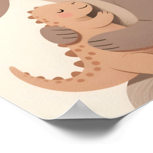 恐竜の赤ちゃんとマザー ボホ恐竜シリーズ ポスター (角)