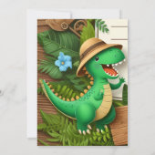 恐竜の赤ちゃんの男の子のシャワーカード　男の子用　編集可能 招待状 (裏面)