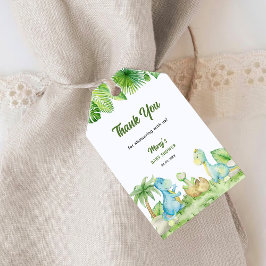 恐竜の赤ちゃんシャワーありがとう ギフトタグ