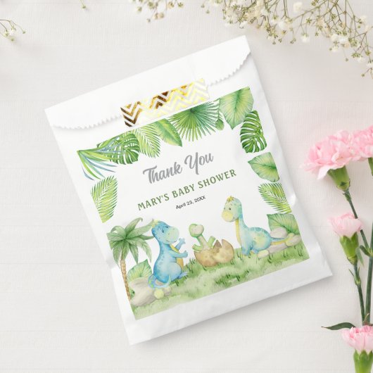 恐竜の赤ちゃんシャワーありがとう フェイバーバッグ (封をした状態)