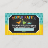 恐竜の赤ちゃんシャワーおむつラッフルカード エンクロージャーカード (正面)