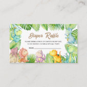 恐竜の赤ちゃんシャワーおむつラッフル挿入カード エンクロージャーカード (正面)