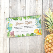 恐竜の赤ちゃんシャワーおむつラッフル挿入カード エンクロージャーカード