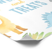 恐竜の赤ちゃんシャワーのスイーツとお菓子のサイン ポスター (角)