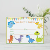 恐竜の赤ちゃんシャワーの招待状 招待状 (スタンド正面)