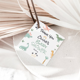 恐竜の赤ちゃんシャワーの方法の小さなディノ フェイバータグ