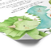 恐竜の赤ちゃんシャワーはベビー記号を言わない ポスター (角)