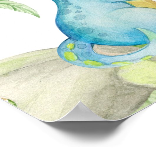 恐竜の赤ちゃんシャワーへようこそ ポスター (角)