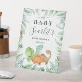 恐竜の赤ちゃんシャワーへようこそ 台座サイン (インサイチュ)