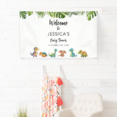 恐竜の赤ちゃんシャワーへようこそ 横断幕 (インサイチュ)