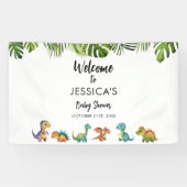 恐竜の赤ちゃんシャワーへようこそ 横断幕 (横)