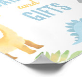 恐竜の赤ちゃんシャワーカードとギフトサイン ポスター (角)