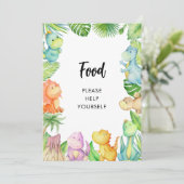 恐竜の赤ちゃんシャワーカード 招待状 (スタンド正面)