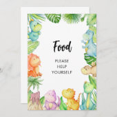 恐竜の赤ちゃんシャワーカード 招待状 (正面/裏面)