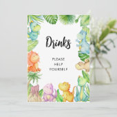 恐竜の赤ちゃんシャワーカード 招待状 (スタンド正面)