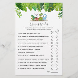 恐竜の赤ちゃんシャワーゲームの上または下