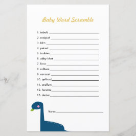 恐竜の赤ちゃんシャワーゲーム単語スクランブル