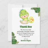 恐竜の赤ちゃんシャワーサンキューカード サンキューカード (正面)