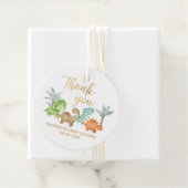 恐竜の赤ちゃんシャワーサークルメッセージカード フェイバータグ (インサイチュ)