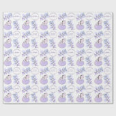 恐竜の赤ちゃんシャワーピンクパープル ラッピングペーパー (フラット)