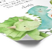 恐竜の赤ちゃんシャワーミモザバー標識 ポスター (角)