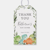 恐竜の赤ちゃんシャワーメッセージカード ギフトタグ (正面)