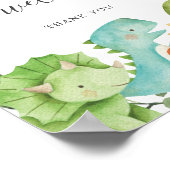 恐竜の赤ちゃんシャワー住所エンベロープサイン ポスター (角)