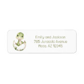 恐竜の赤ちゃんシャワー孵化すぐに差出人住所 ラベル (正面)