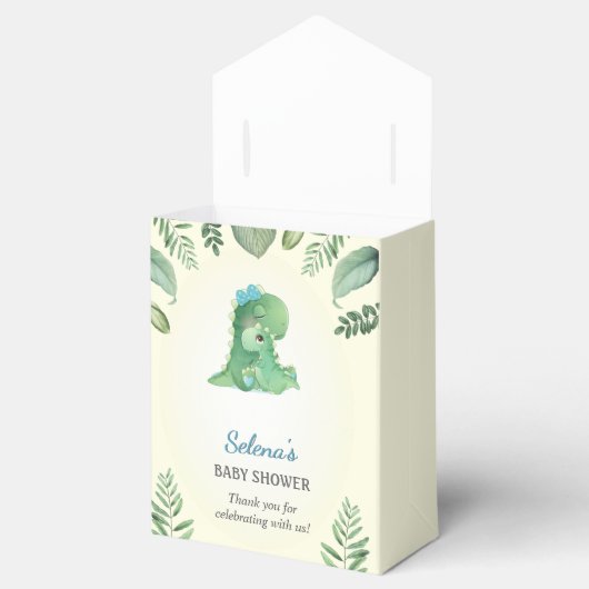 恐竜の赤ちゃんシャワー少年まきギフトトリートバッグ フェイバーボックス (オープン)
