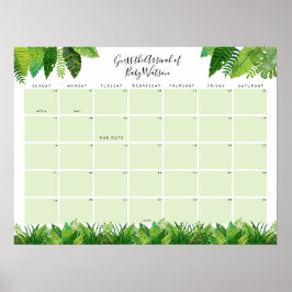 恐竜の赤ちゃんシャワー推定期日 ポスター