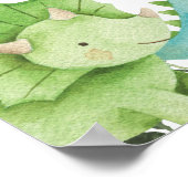 恐竜の赤ちゃんシャワー歓迎サイン ポスター (角)