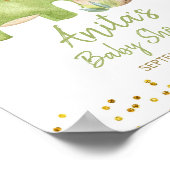 恐竜の赤ちゃんシャワー歓迎サイン ポスター (角)