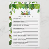 恐竜の赤ちゃんシャワー20質問ゲーム (正面/裏面)