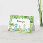 恐竜の赤ちゃんシャワー サンキューカード (正面)