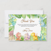 恐竜の赤ちゃんシャワー サンキューカード (正面)