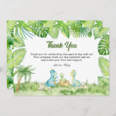 恐竜の赤ちゃんシャワー サンキューカード (正面/裏面)