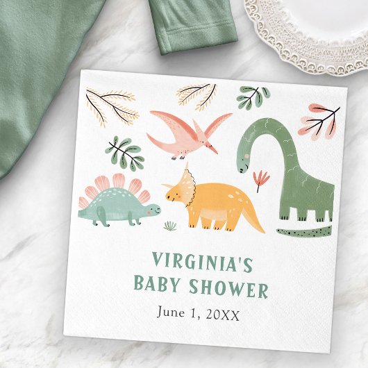 恐竜の赤ちゃんシャワー スタンダードランチョンナプキン