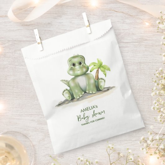 恐竜の赤ちゃんシャワー フェイバーバッグ (クリップ留めされた状態)