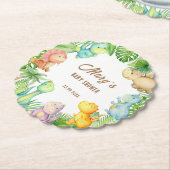 恐竜の赤ちゃんシャワー ペーパーコースター (アングル)