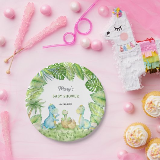 恐竜の赤ちゃんシャワー ペーパープレート (パーティー)