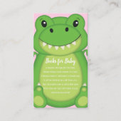 恐竜の赤ちゃんシャワーTレックスピンクの少女 エンクロージャーカード (正面)