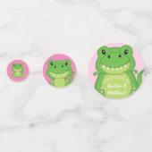 恐竜の赤ちゃんシャワーTレックスピンクの少女 コンフェッティ (正面)